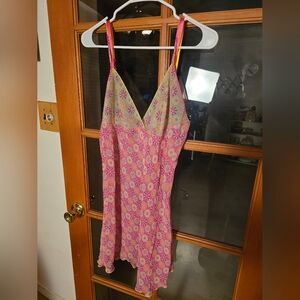 Josie Floral Pink and Beige Slip Dress